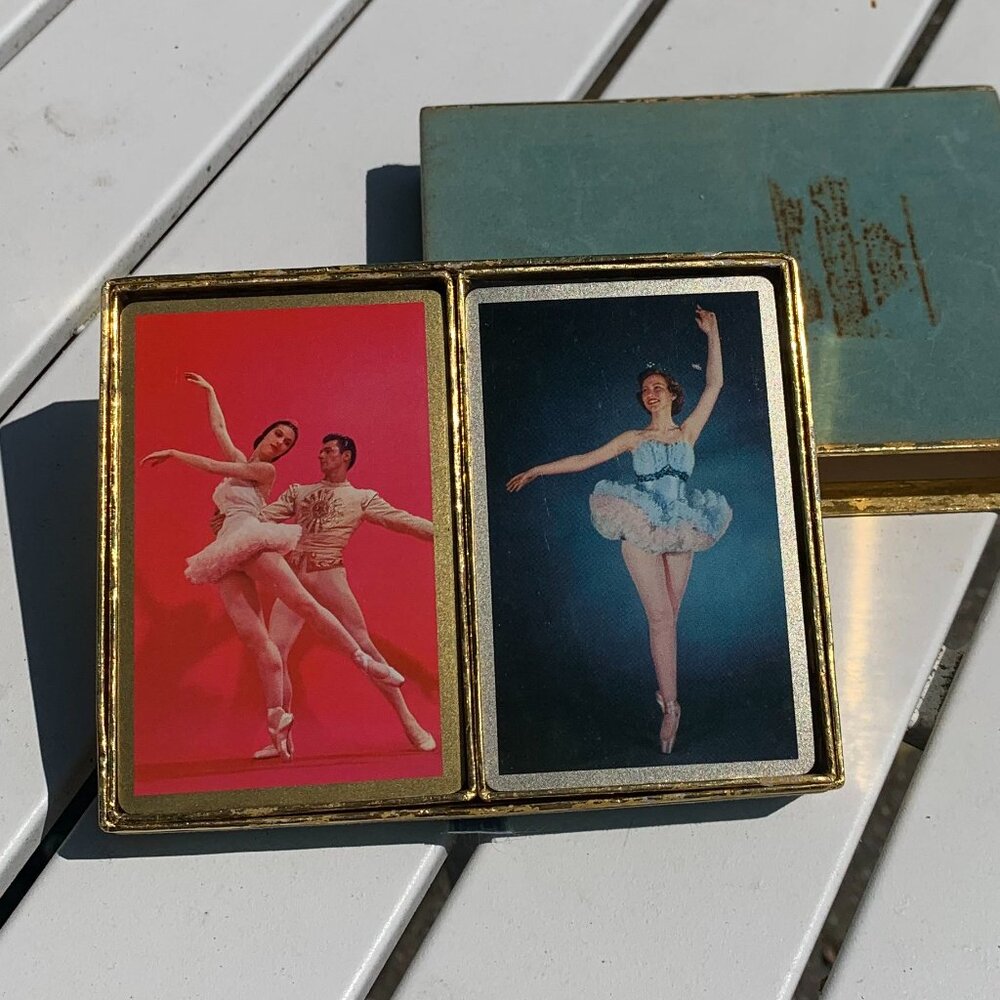 Vtg '60s Congress Ballerina Double Deck Playing Cards